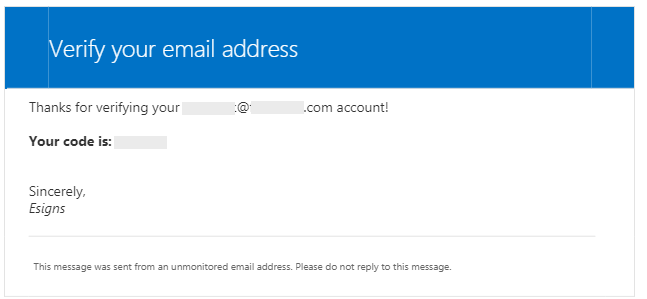 รหัสที่ส่งไปที่อีเมล