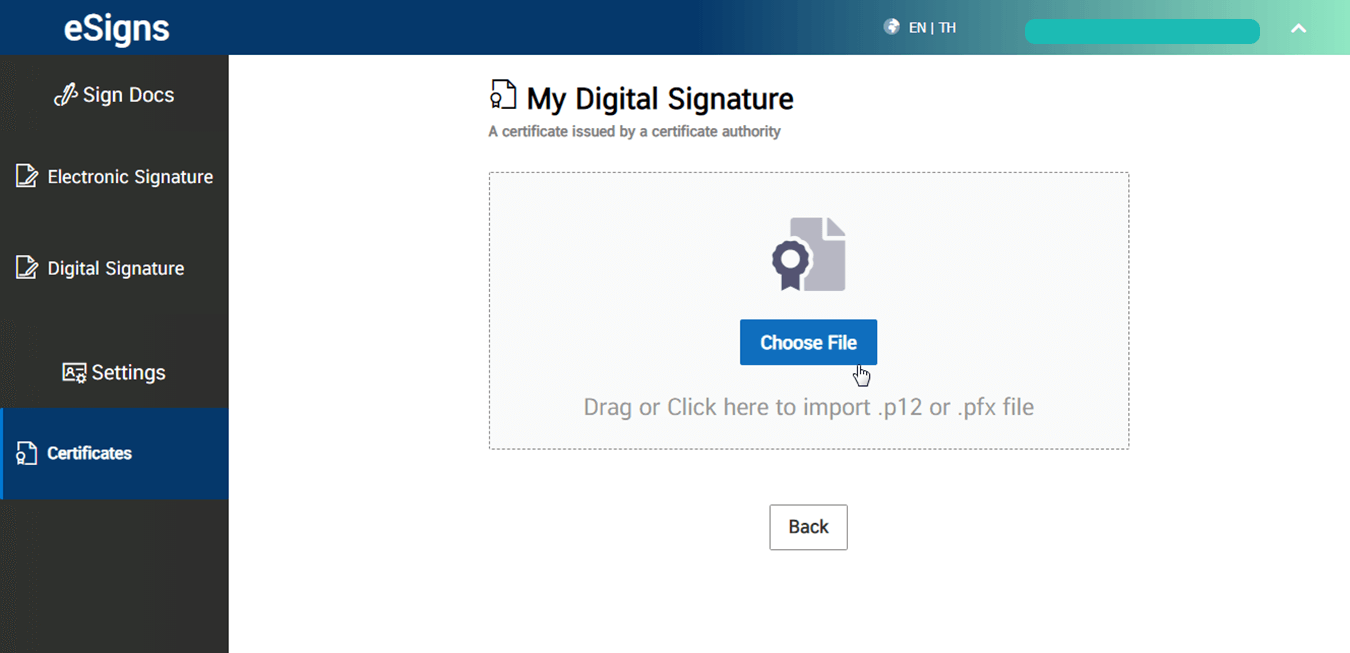 How to Add Certificates from the .pfx/.p12.