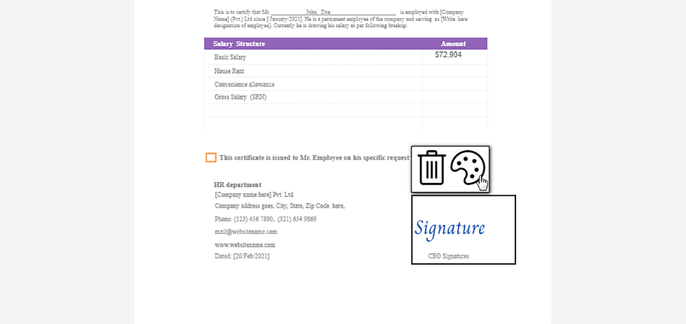 signature on document