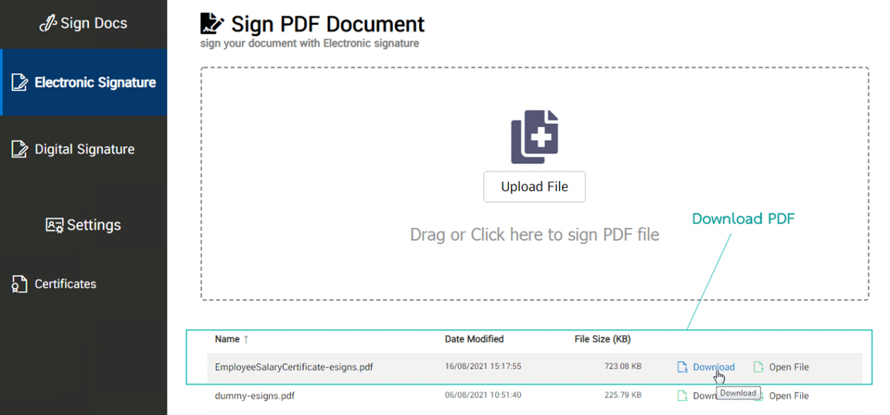 How to Download PDF (Electronic Signature)