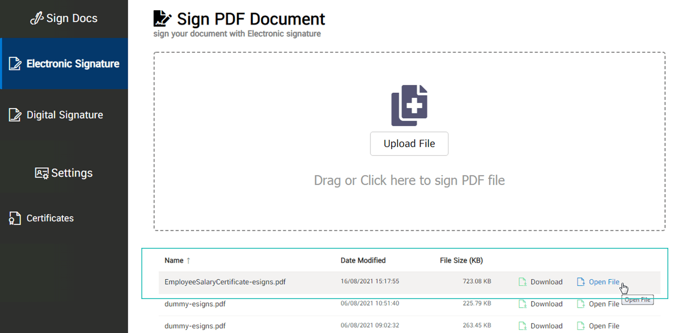 open pdf file