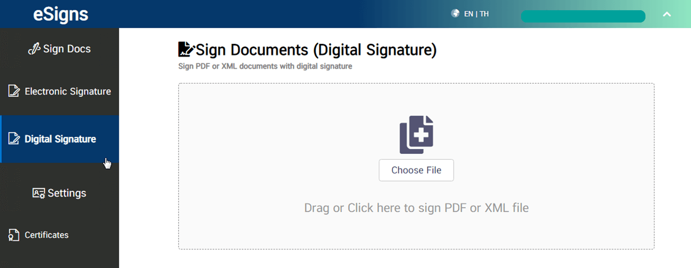 digital sign on xml 