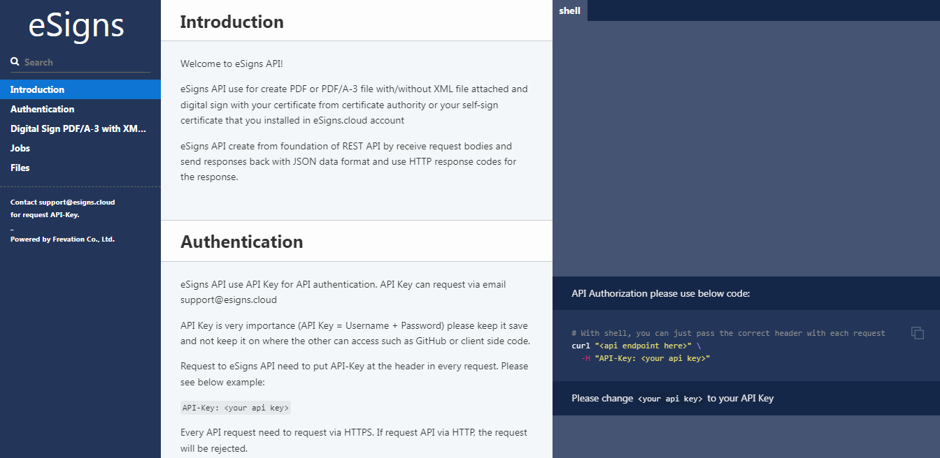 API ของ eSigns